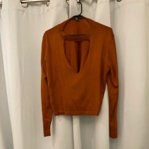 brown crop sweater